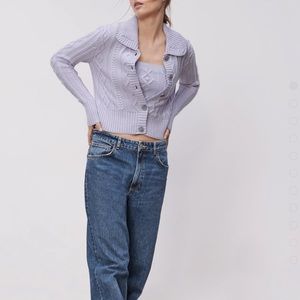 Zara 2pc lilac knit Jacket +crop top